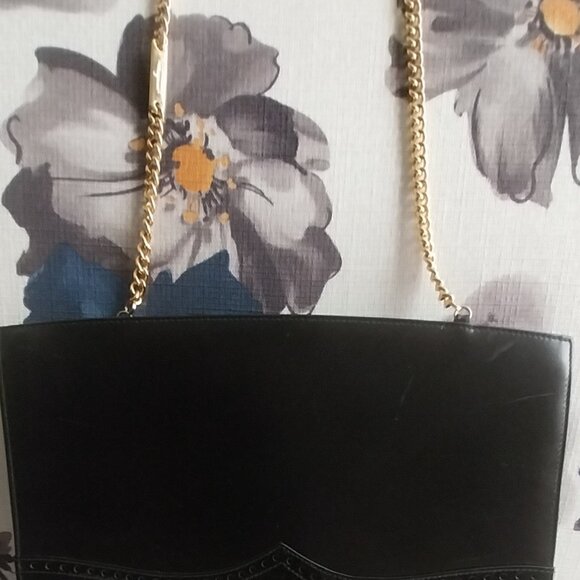 Salvatore Ferragamo Vintage Gold Chain Shoulder Bag Black Patent Snakeskin - Picture 8 of 8